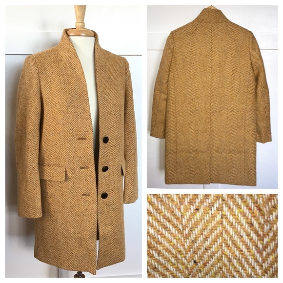 j crew oversized topcoat in english herringbone wool